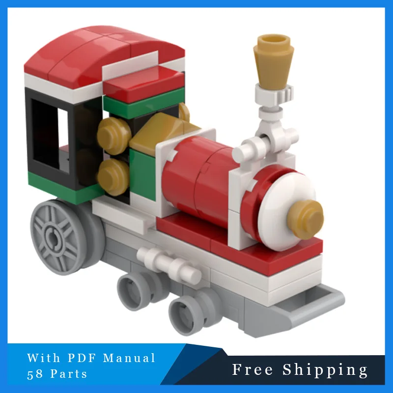 

58 PCS Creative MOC Christmas Train Modular Building Block Brick Educational Assembly DIY Toys For Kids Birthday Christmas Gift