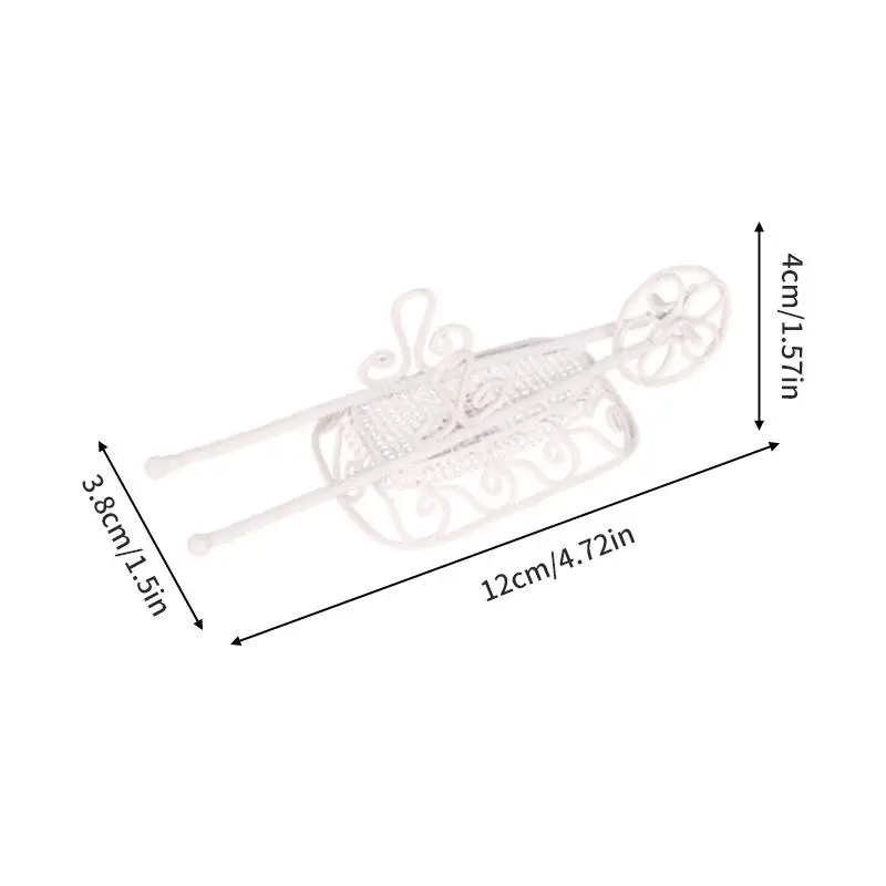 Chariot Miniature en fer pour maison de poupée, 1 pièce, Mini chariot à main de Simulation mignon, jouet, maison de poupée, outil de décoration de jardin, accessoires