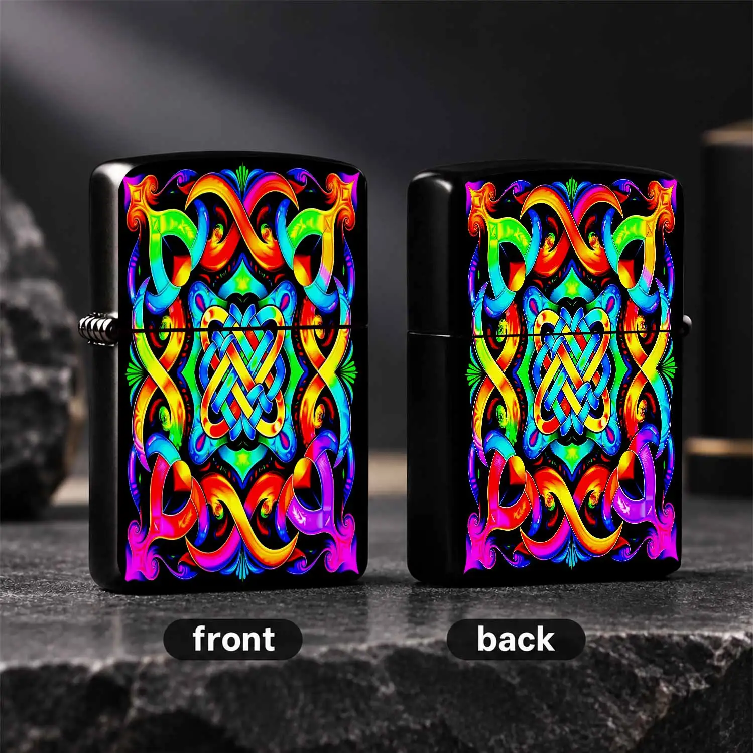 Psychedelic Rainbowknot Decorative Lighter, Vibrant Gradient Neon Art Pattern Stylish Accessory, All-Scenario Portable Versatile Piece, Ideal For Daily Use Gifting Personal Collection, Eye-Catching Ornament With Stunnin A Humorous And Inter