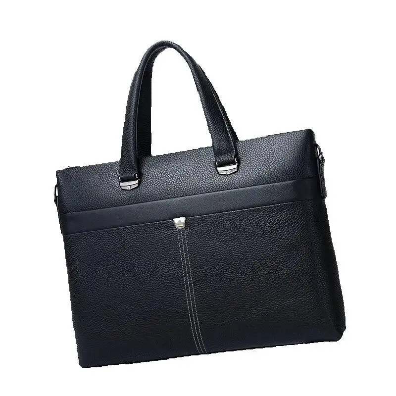 2025 حقيبة أعمال جديدة جلد طبيعي سعة كبيرة حقيبة يد رجالية الكتف Crossbody حقيبة لابتوب جلدية فاخرة الرجال #1