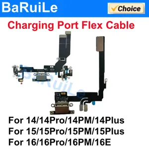 Bilashmart BaRuiLe 1 USB Charging Port Flex Cable with Microphone iPhone 16 15 Pro Max 14 Plus Charger Dock Connector Repair Parts