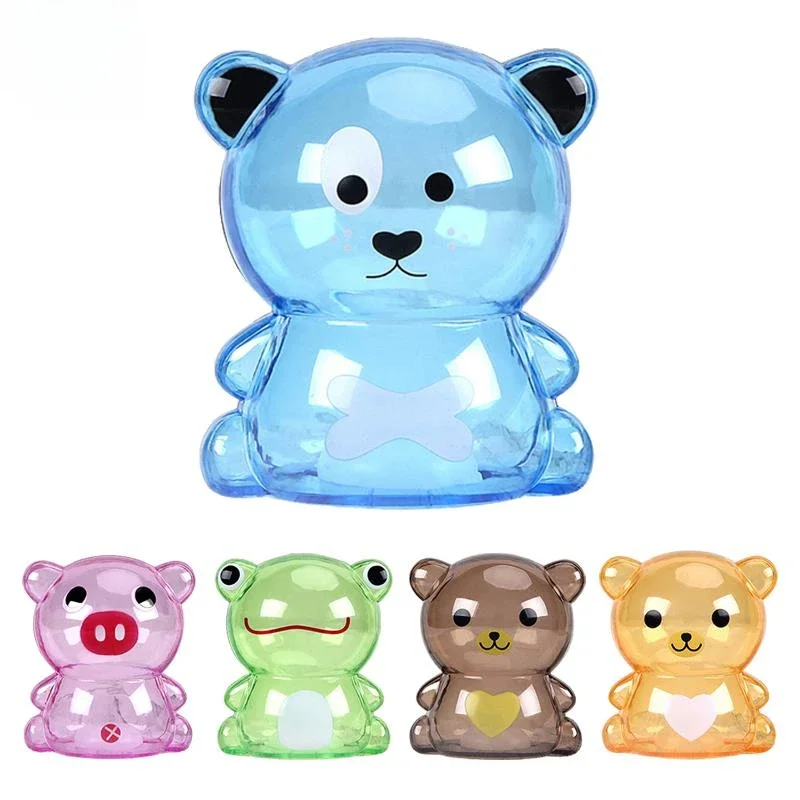 Creative Little Bear Piggy Bank Cash Bag Cute Safe Deposit Box Transparent Coin Paper Money Saving Box Kids Gift