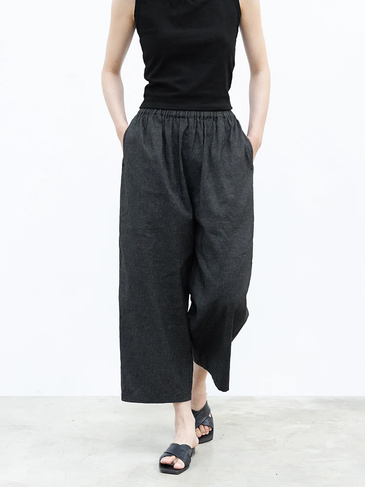 

Новые брюки прямого кроя для похудения из хлопка Le Collection с эластичным поясом и высокой талией, свободные повседневные брюки