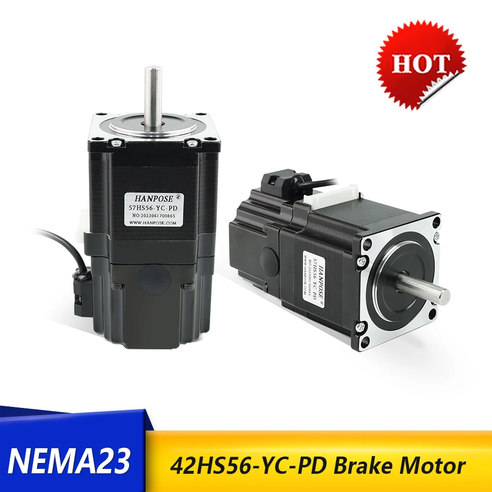 

NEMA23 Stepper Motor brake 2 phase 4-Leads for CNC milling machine 126N.cm 56mm 57HS56-YC-PD Permanent magnet Stepper Motor