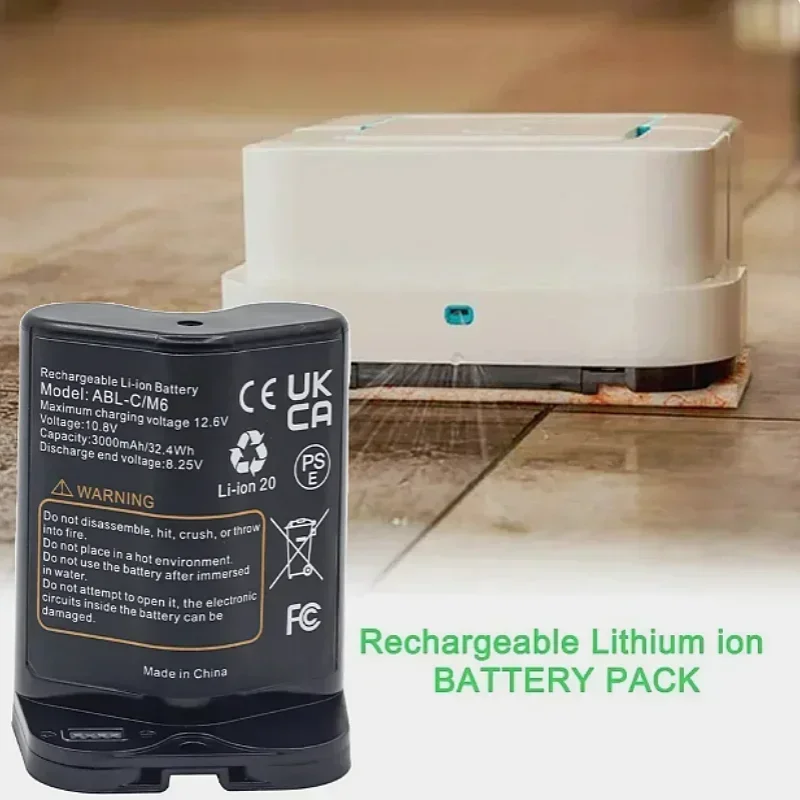 For iRobot Braava Jet M6 10.8V 3000mAh Rechargeable Li-ion Battery Pack Ultimate Robot Mop model ABL-C/M6