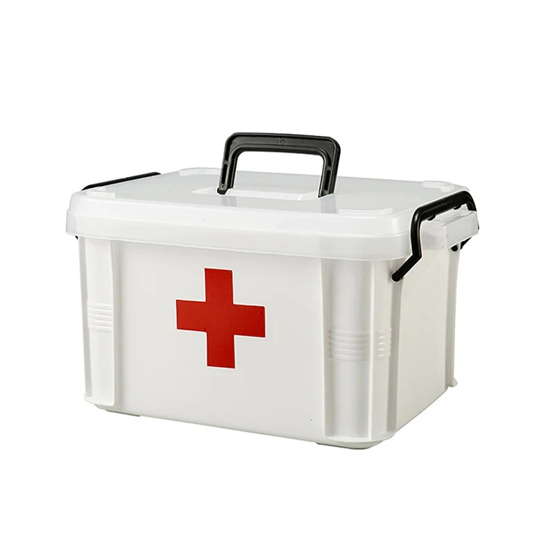 First Aid Kit Medicine Storage Box Portable Emergency Box Household Double Layers Medicine Boxes Medical Kit Storage Organizer