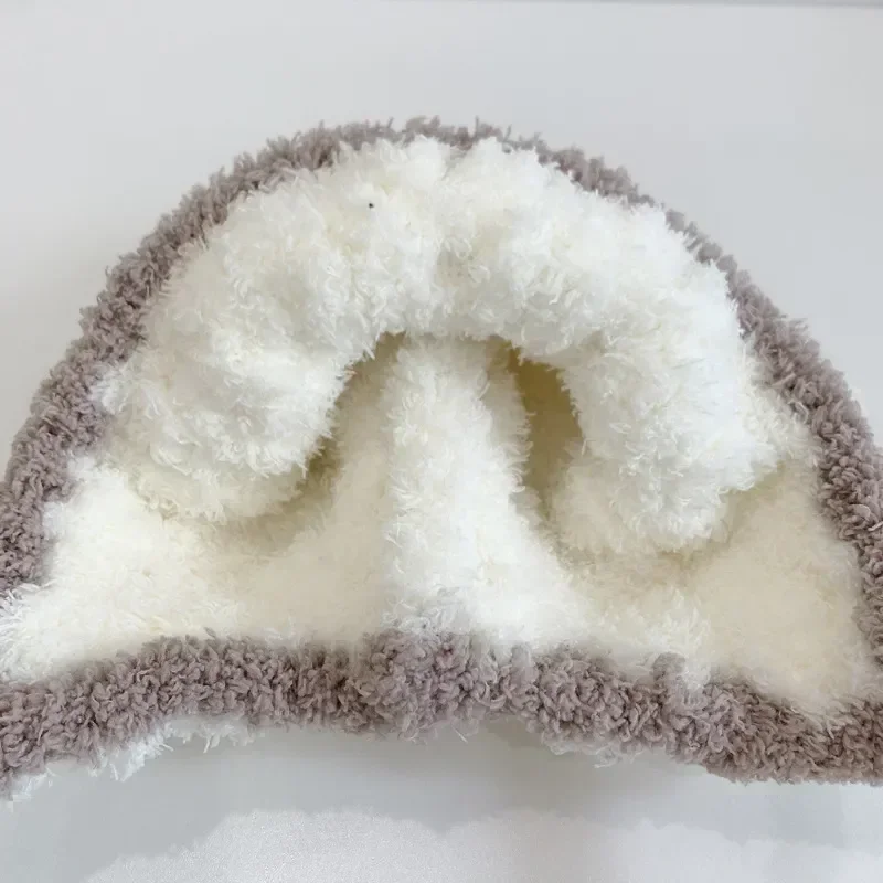 Autumn Winter Baby Plush Hat Toddler Beanie Boys Girls Cute Sheep Ear Wool Warm Cap Soft Newborn Cap for 0-24M  Bunny Hat