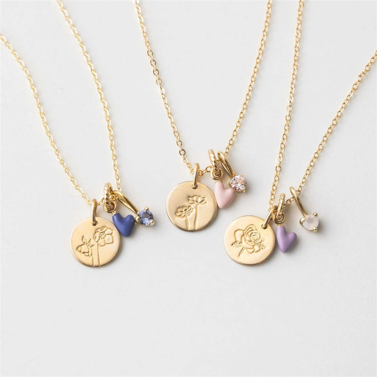 الفولاذ المقاوم للصدأ DIY الحرة مطابقة ديسمبر الحب قلادة بسيطة الحفاظ على اللون مطلية بالذهب