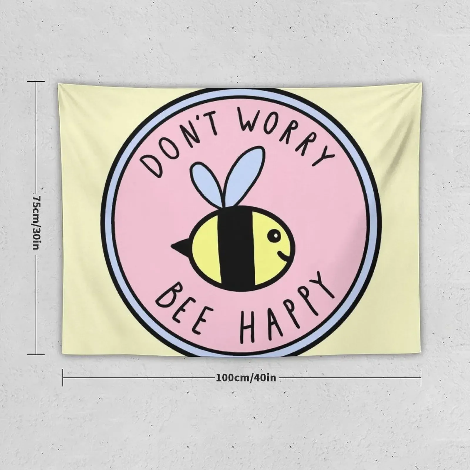 Don't Worry Bee Happy Tapestry Room Decoration Accessories Funny Tapestry