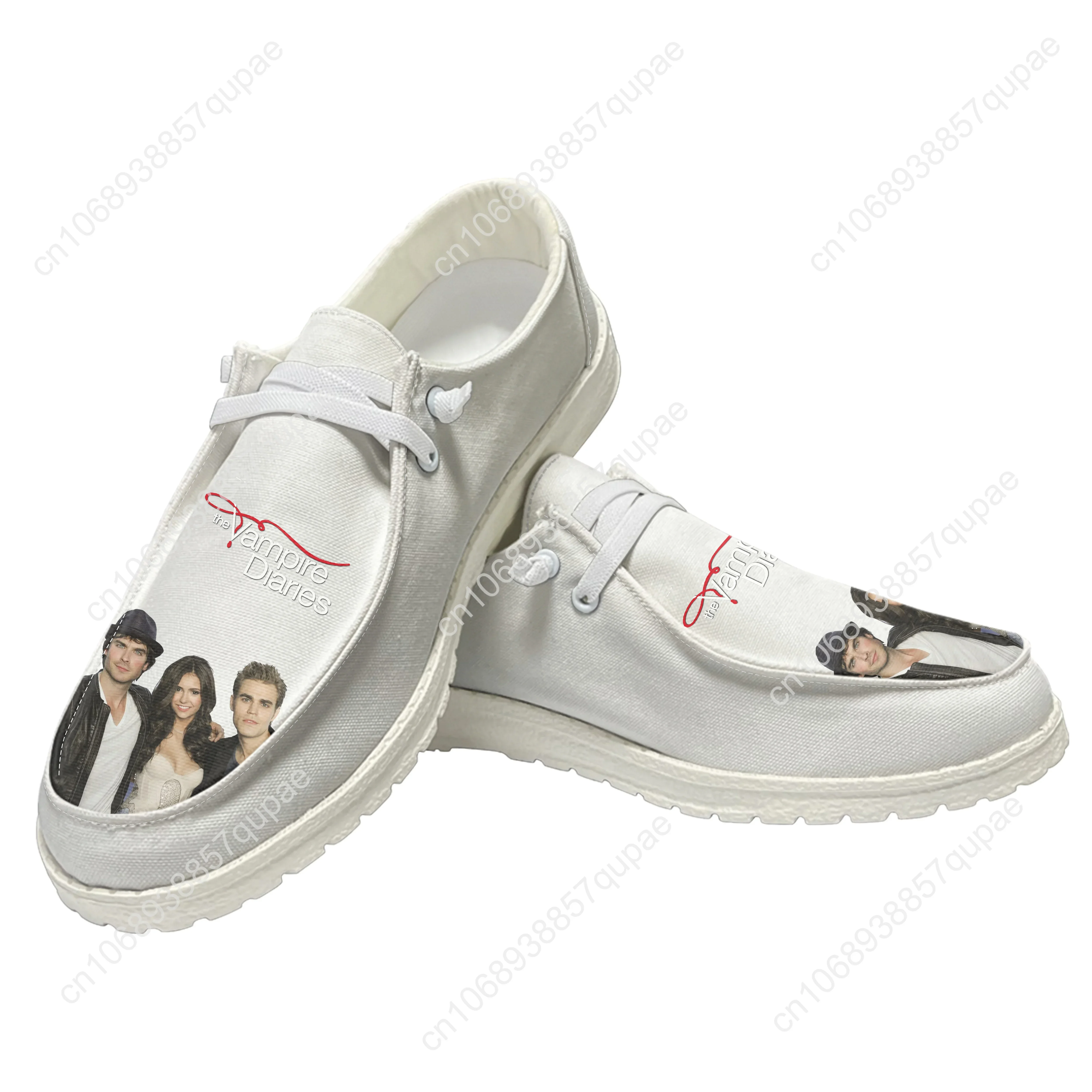 The Vampire Diaries Sapatos Casuais Damon Salvatore Mens Womans Sapato Plano Respirável Calçado Leve Casal Sapato Feito Sob Encomenda