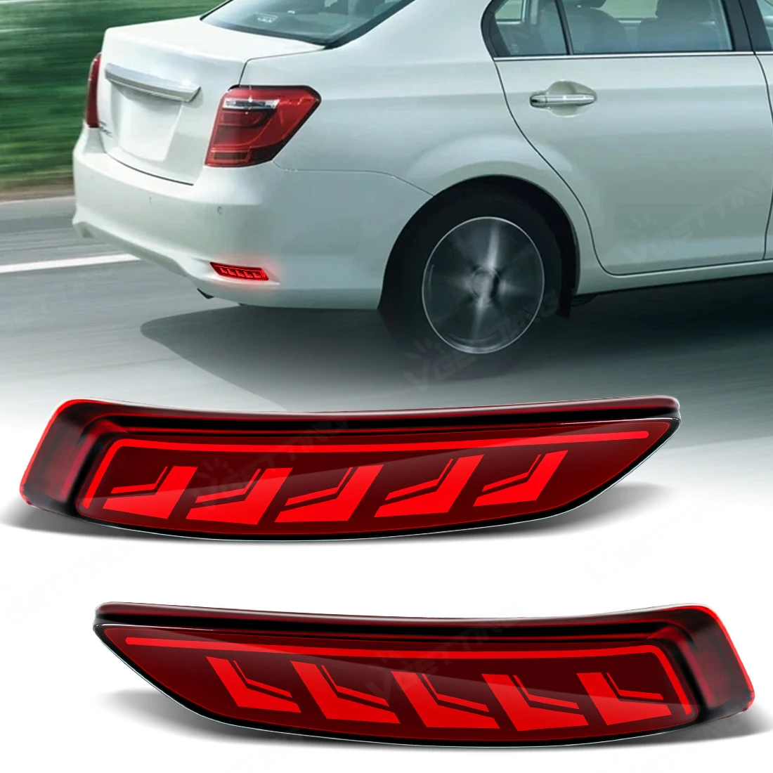 

Анимационная светодиодная подсветка заднего бампера для Toyota Corolla Axio 2015-2018, для Lexus LS460 LS600hL 13-16, указатель поворота, стоп-сигнал