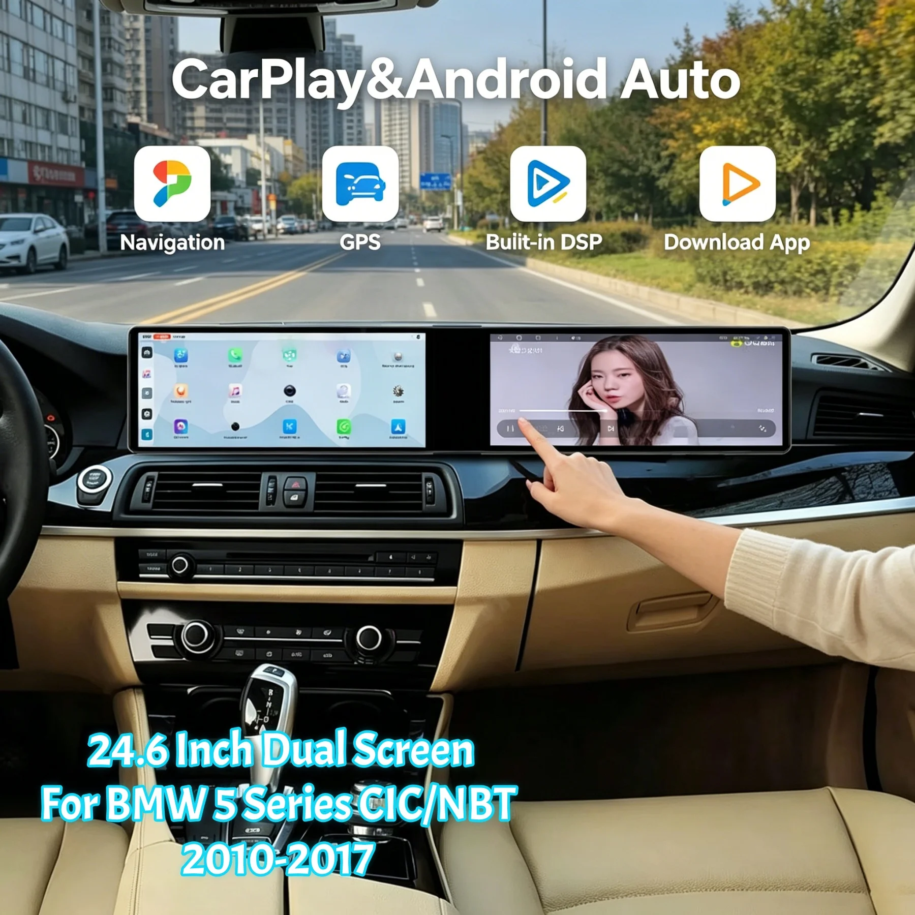 

Dual 12.3" LHD RHD Touch Screen For BMW 5 Series 2010-2017 NBT EVO Android Car GPS Multimedia Player Car Accessories Head Unit
