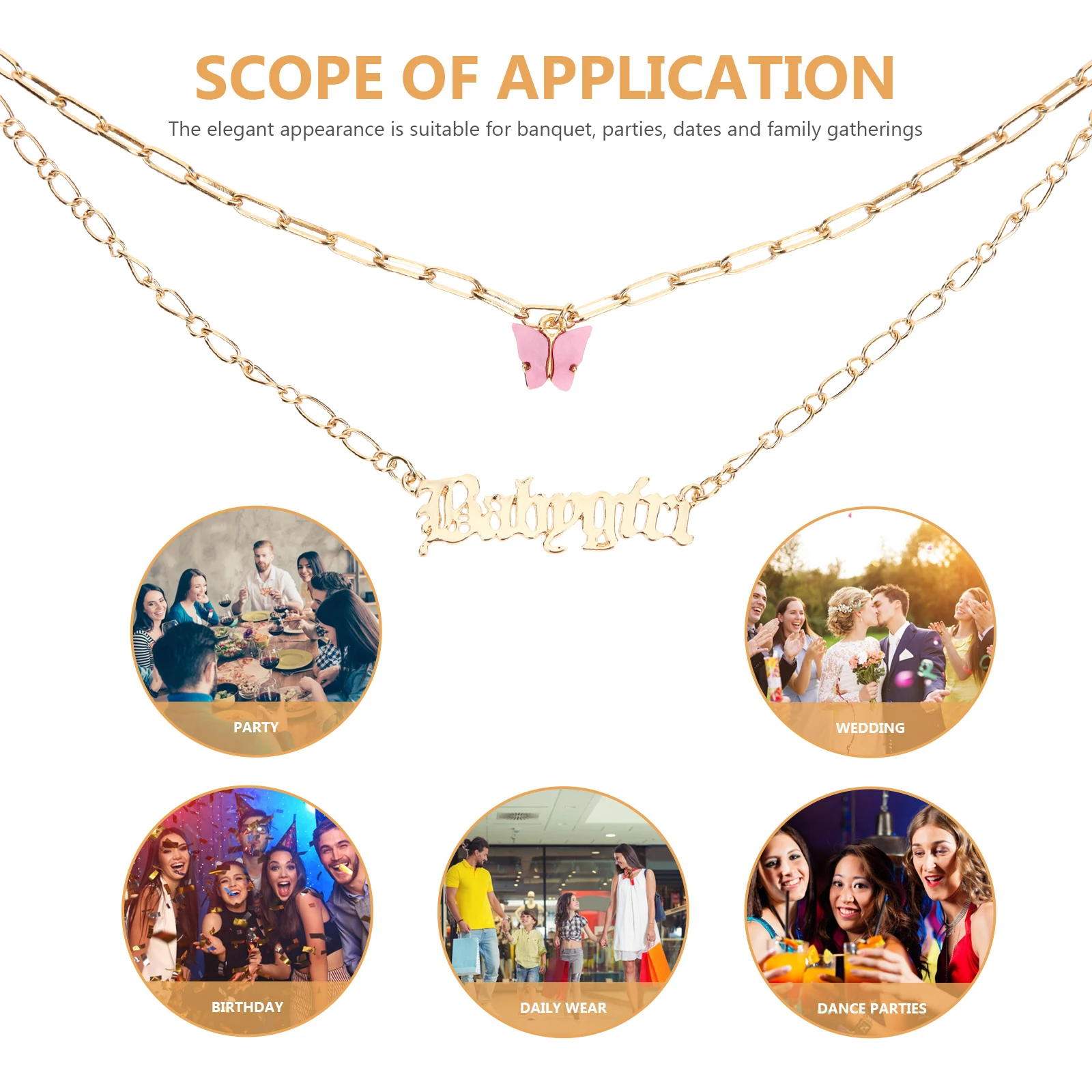 Шикарное многослойное ожерелье с бабочкой для женщин и девочек, праздничный фестиваль, подвески из сплава, цепочка, ювелирные аксессуары, подарок на день рождения, путешествия