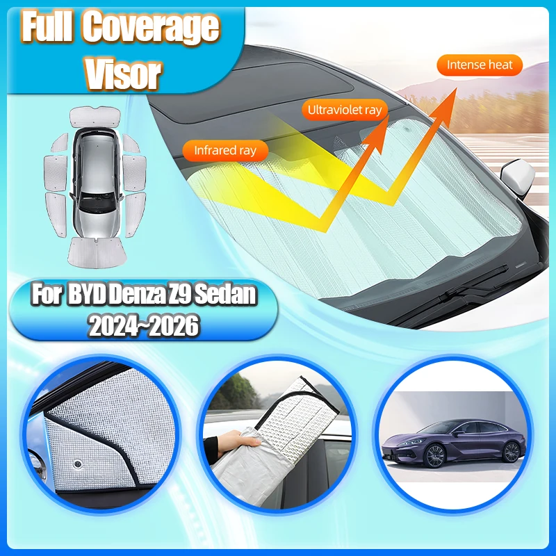 

For BYD Denza Z9 Sedan 2024 2025 2026 Sunshading Full Coverage Sunshades Window Blind Protect Privacy Anti-UV Auto Accessories