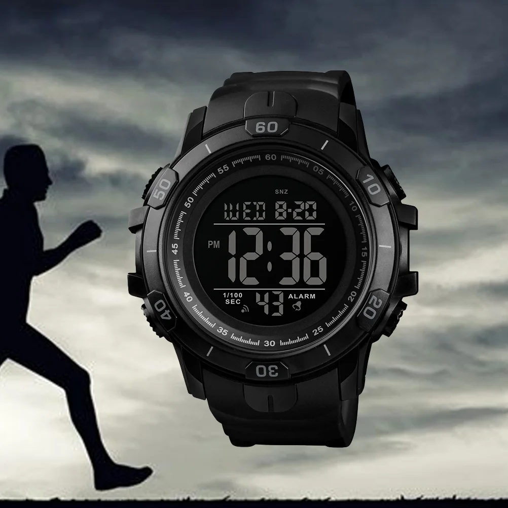 

Outdoor Sports Digital Watch Men 50m Waterproof Stopwatch Countdown Dual Time Alarm Clock Week Display