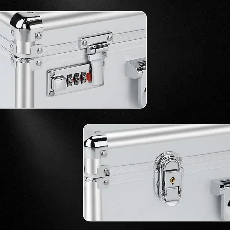 Security Handle Briefcases Built-in Truck Case Design Hard Chest Sponge Organizer With Document Lock Aluminum Storage Side