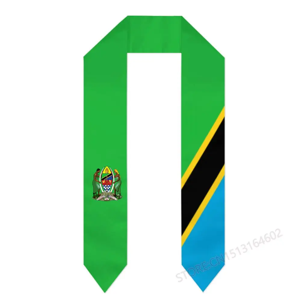 Custom Name Or Logo Tanzania Flag Scarf Graduation Stole Sash International Study Abroad Class of 2023 Shawl