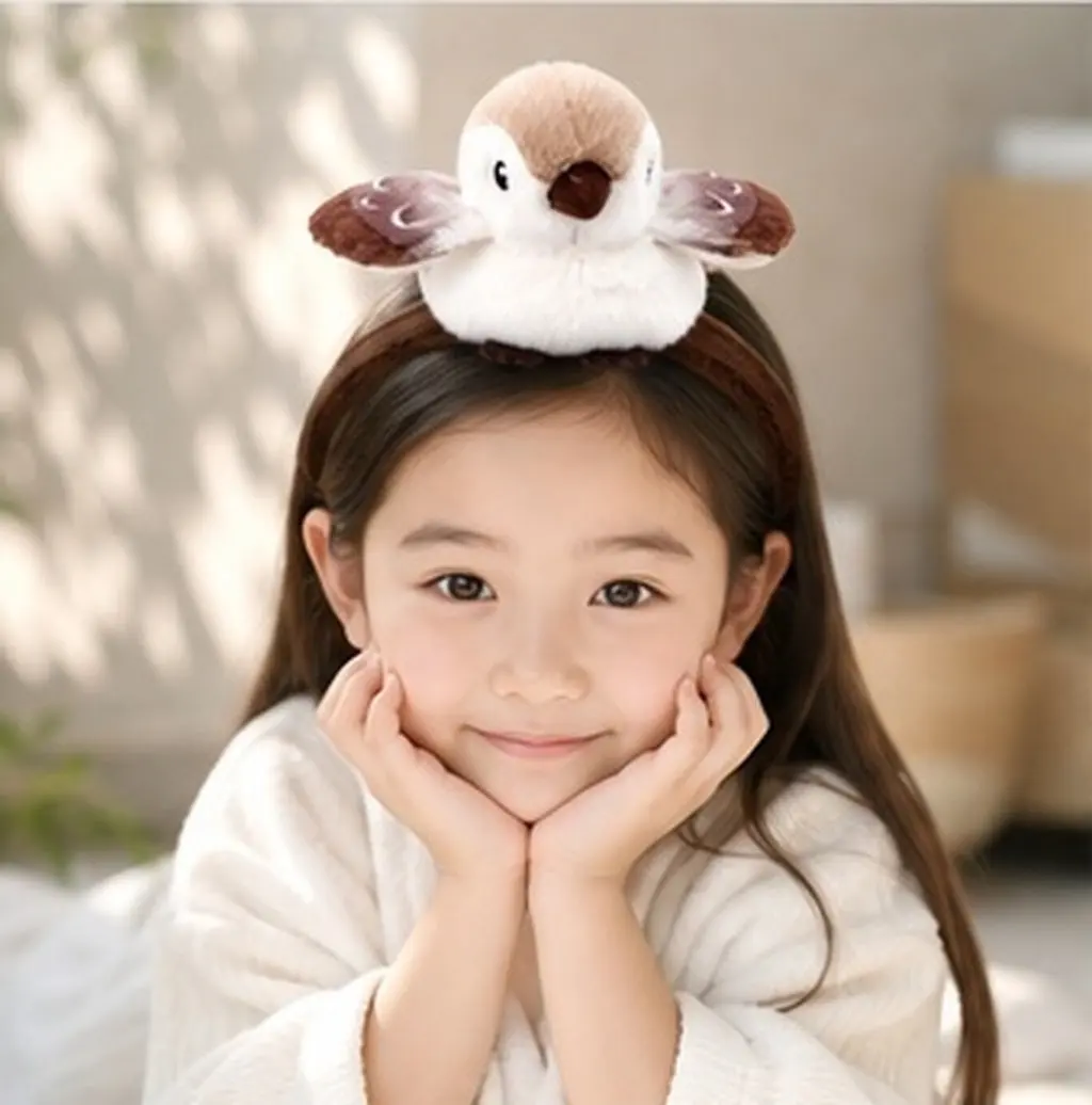 Playful Bird Design Headband for Face Washing Makeup Application Photo Shoots Comfortable Adjustable Hairband Women Girls Spa