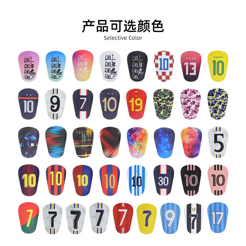 Mini Football Leg Shinguards Adults Kids Football Star Number 7 10 Soccer Shin Guards Pads Compact Portable Trainng Equipment