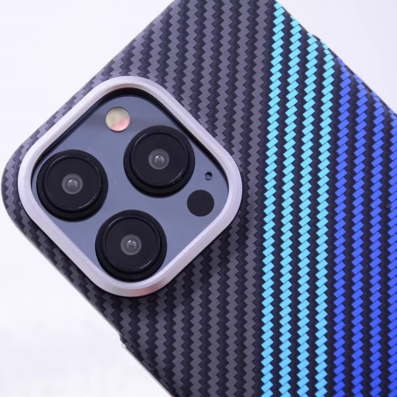Karbon print pattern Hard Back Case For iPhone 13 14 15 16 Pro Max Magnetic Luxury Hybrid pc+metal Matte Cover