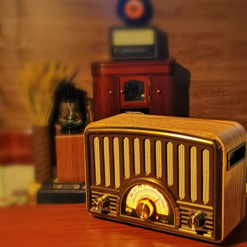 USB Rechargeable Vintage Bluetooth Speaker Retro Bass FM SW AM Radio Multiband Transistor Wireless AudioGoods in stock