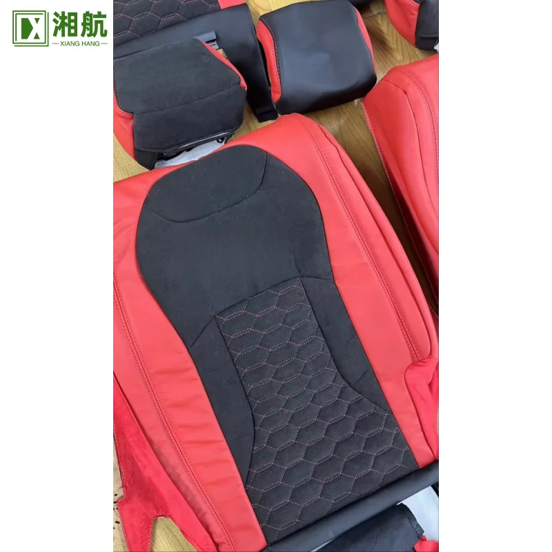 Suitable for Lamborghini Urus 2021 Black and Red Nappa Leather Full Replacement Car Seat Cover