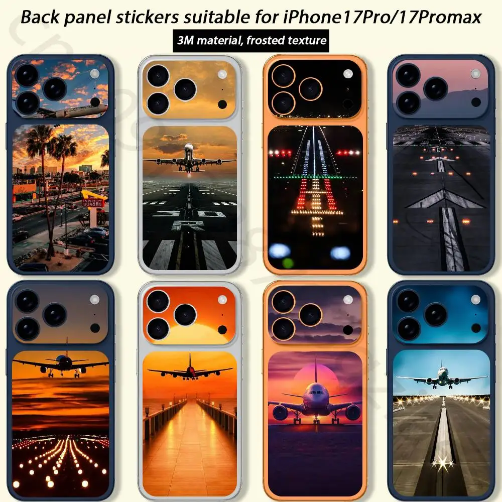 

aircraft airport runway For iPhone 17 pro Max 17 pro Full Cover Decal Skin Wrap 3D Colorful Rear Protective Sticker Film