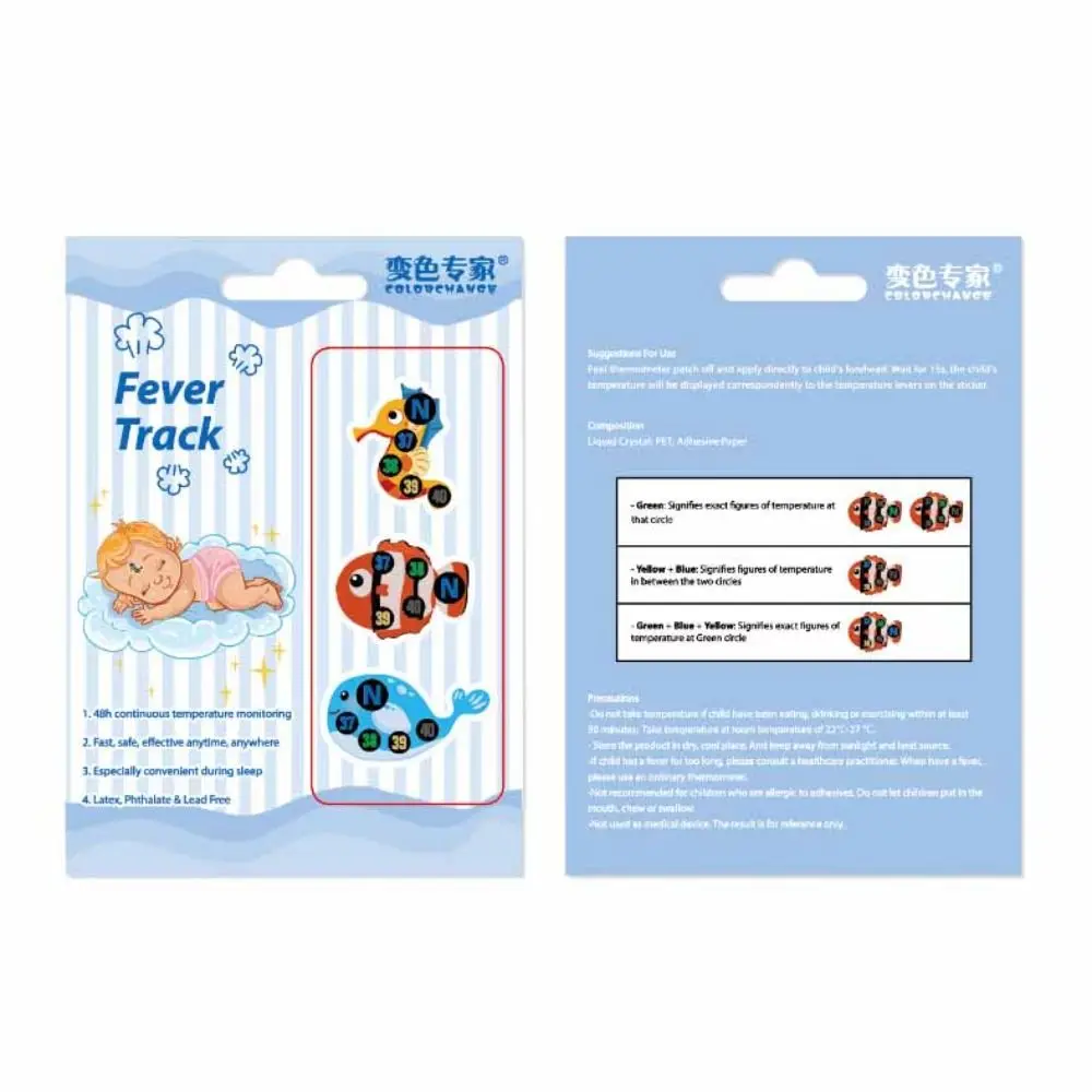 

Милый детский термометр, полоски, мультяшный термометр для лихорадки, индикатор лихорадки, наклейки, полоска для лба, уход за ребенком