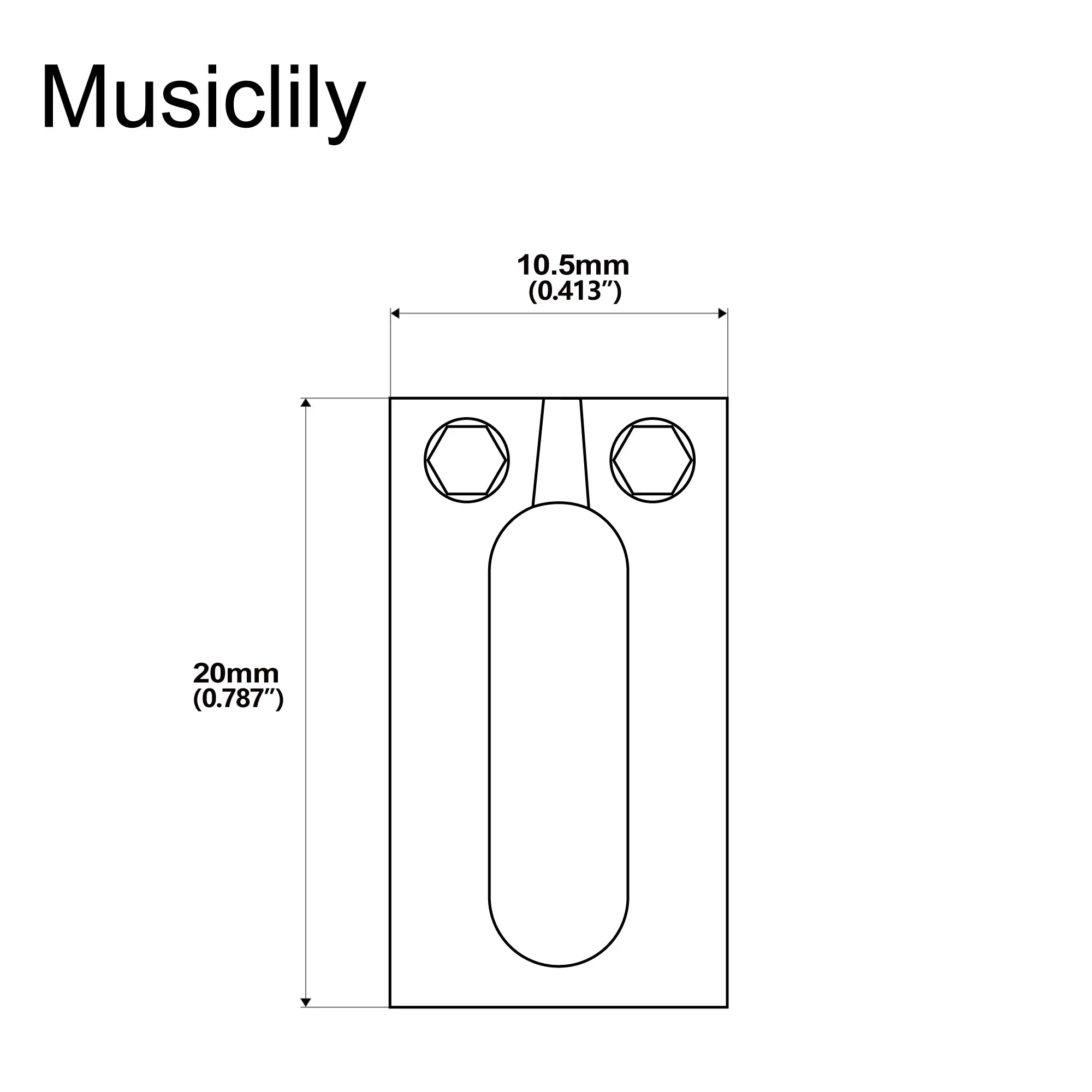 Musiclily Ultra 10.5mm Modern Style Full Brass Offset Saddles for Strat/Tele Style Electric Guitar, Original Color (Set of 6)