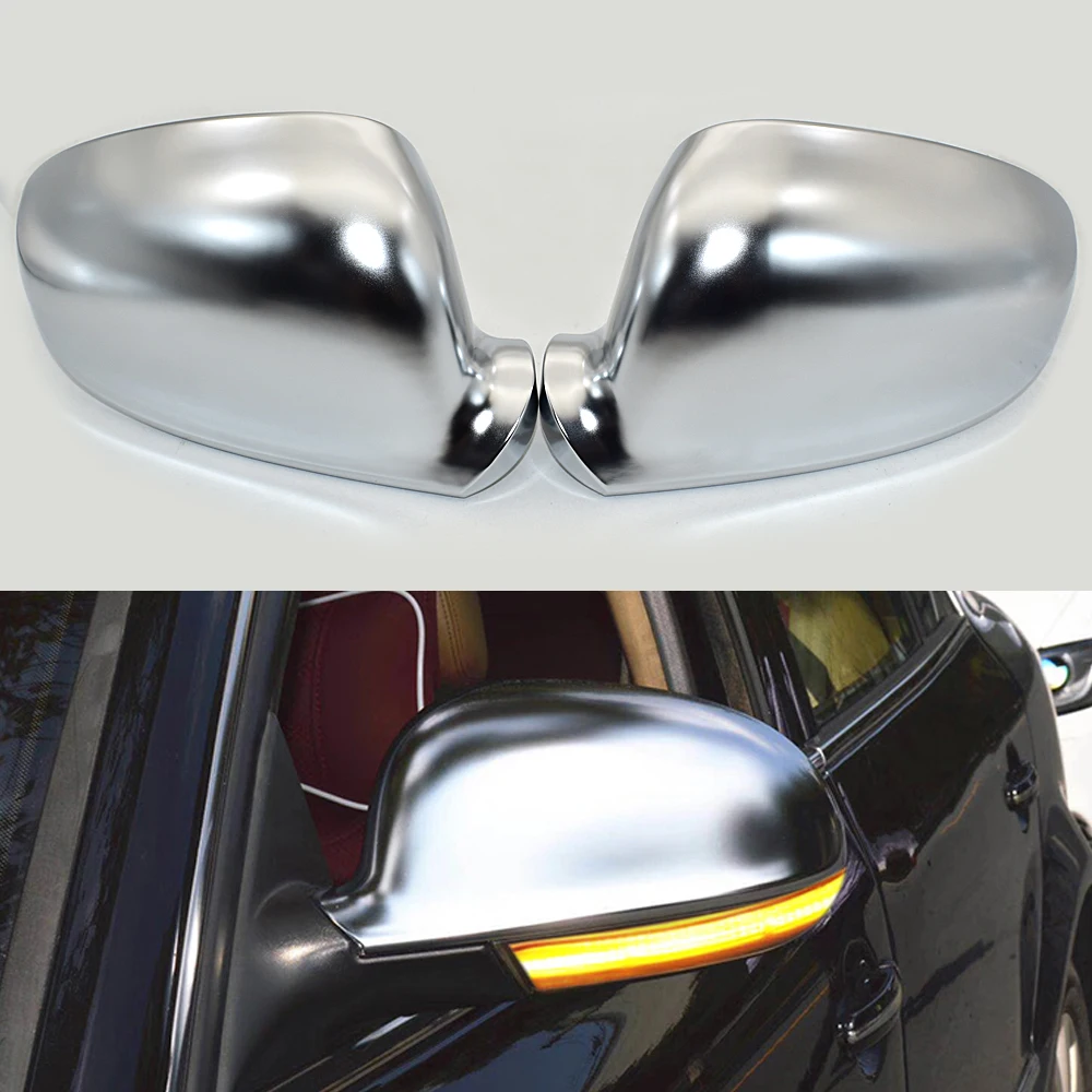 

silver Caps replace Car Styling 2pc Glossy Chrome Side Mirror Covers For VW Golf 5 MK5 GTI MK5 Passat B5.5 Sharan