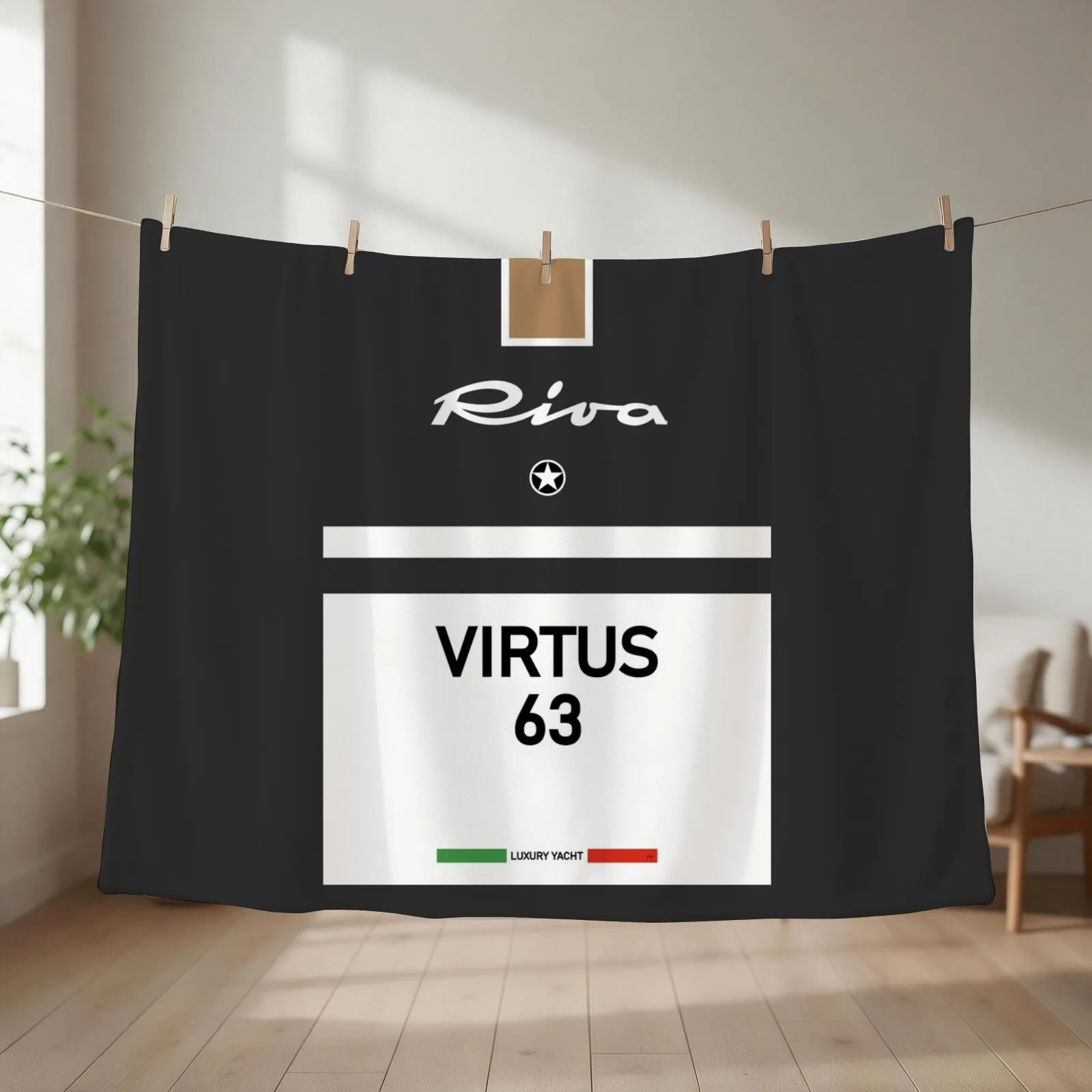 Riva Virtus 63 Aquarama Luxury Yacht Monaco Throw Blanket couch cozy soft plush fuzzy picnic outdoor blanket