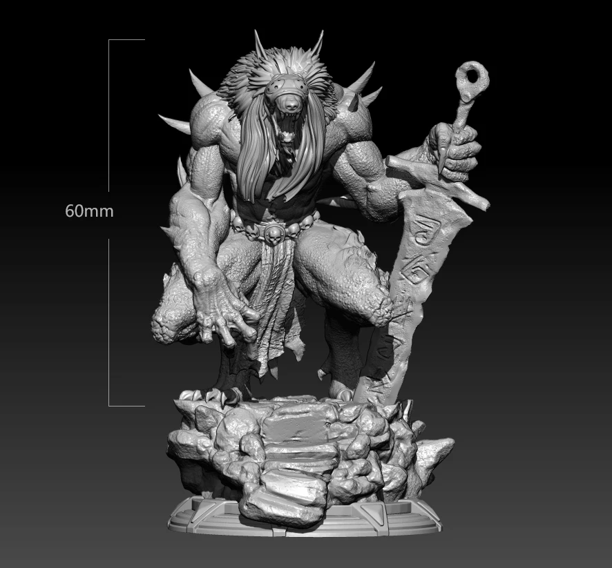 

60mm Resin Model Kits Werewolf Warrior Lord Figure Sculpture Unpainted No Color DW-099