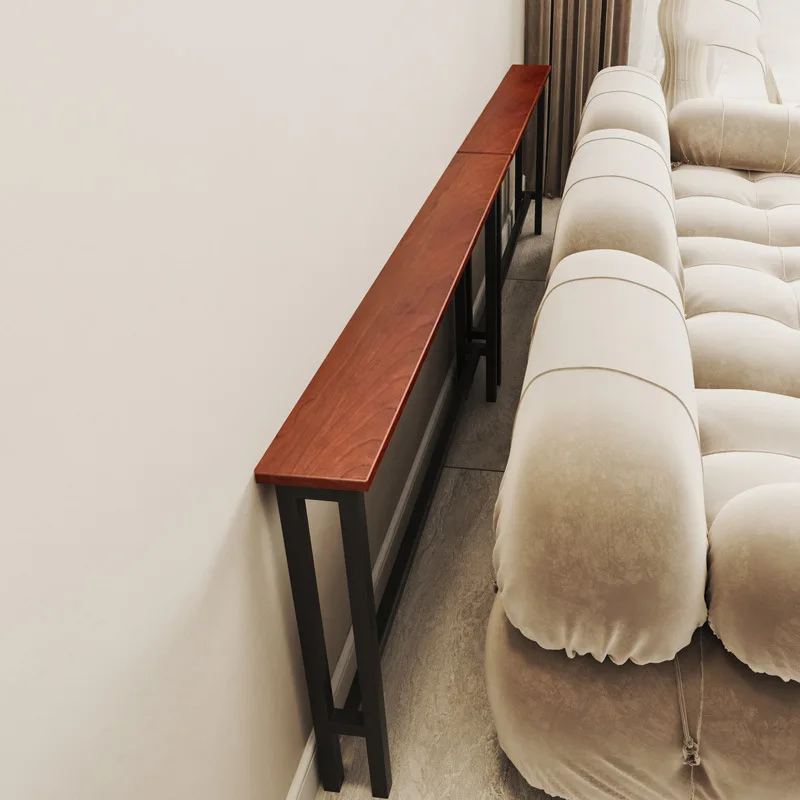 #Living Room Sofa Rear Shelf Against The Wall, Solid Wood Bed Head Storage, Book Rack Cabinet, Customized Entrance Shelf