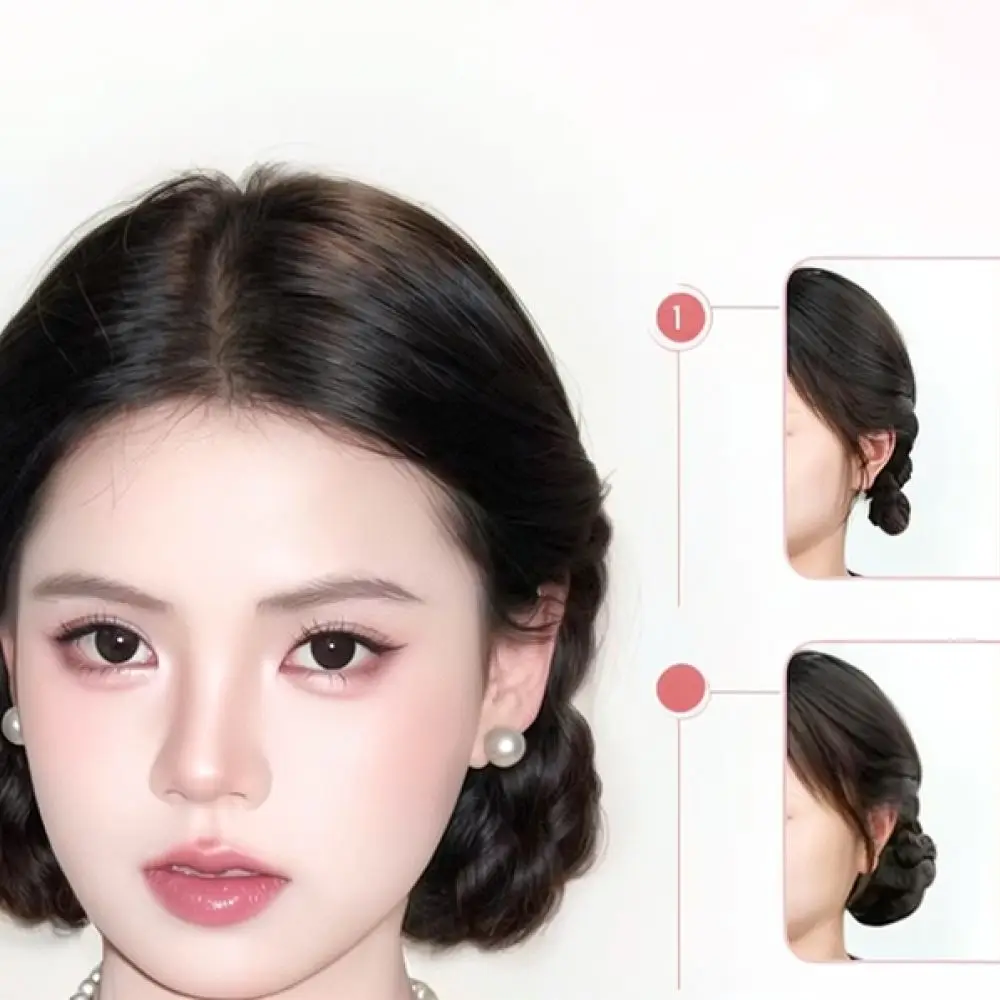 Heat Resistant Synthetic Hair Bun Clip On Extensions Curly Messy Updo Natural Looking Hairpiece For Thick Volume