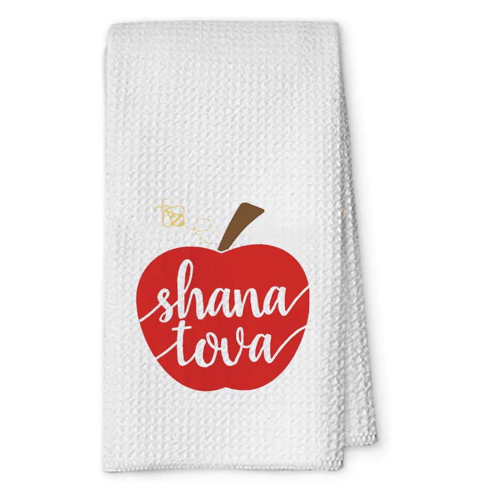 

1pcs Rosh Hashanah Kitchen Towel | Apples and Honey Shana Tova Jewish New Year Kitchen Decor Jewish New Year Gift for Family