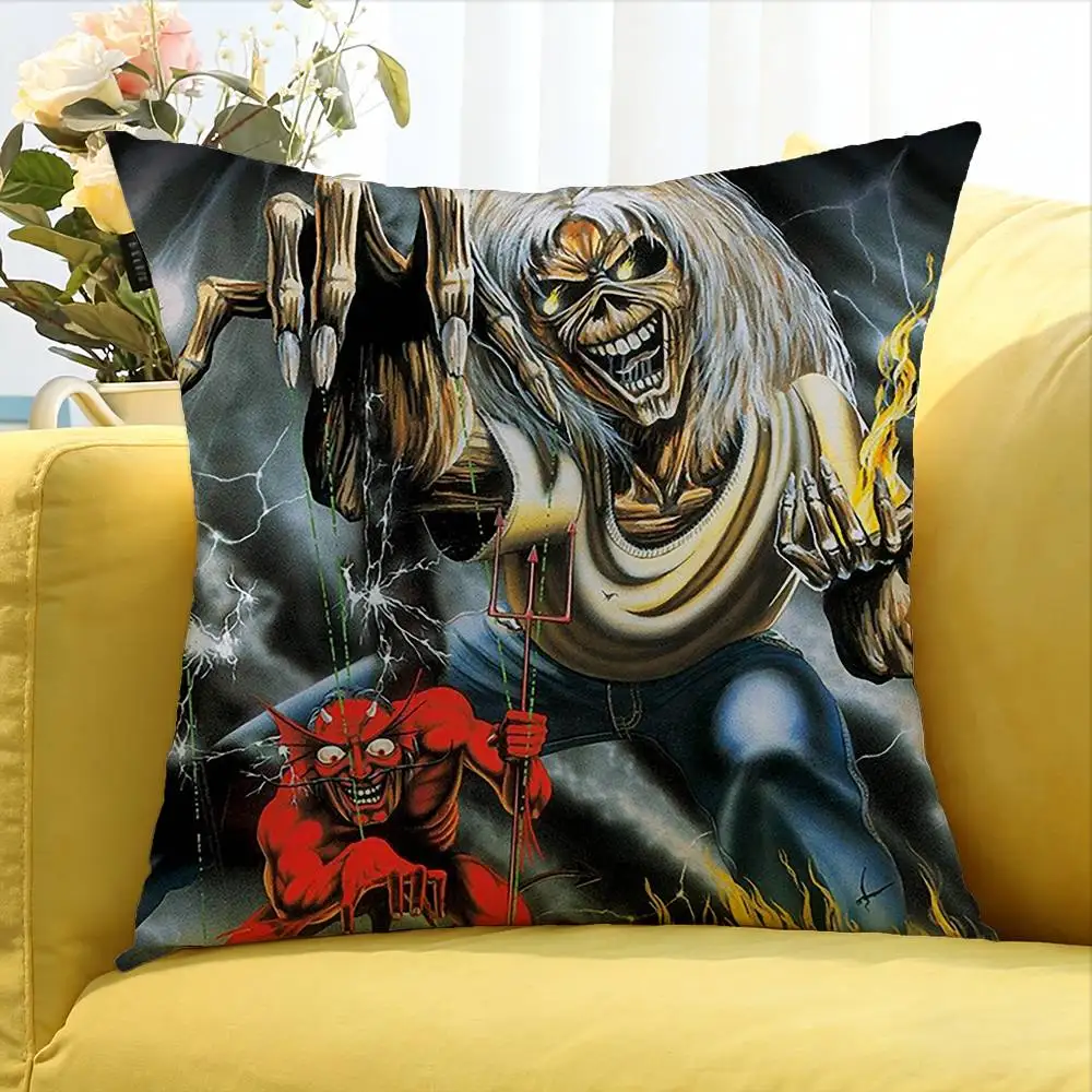 I-Iron Run For Your M-Maiden   Various Sizes Square Pillow Case For Car Home Bedchamber Decor