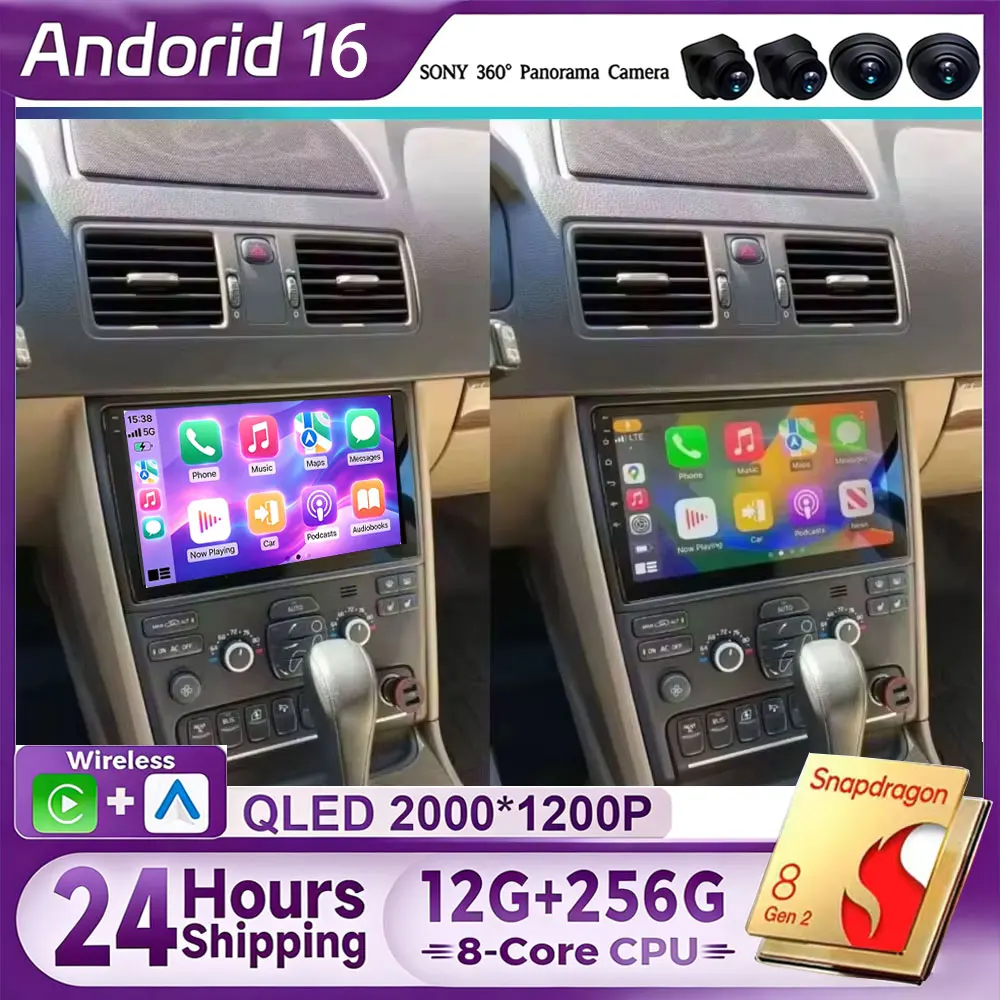 Android 15 Für Volvo XC90 2004-2014 Auto Radio Multimedia Video Player Navigation Stereo GPS Octa Core 2 Din 360 Kamera 5G WIFE