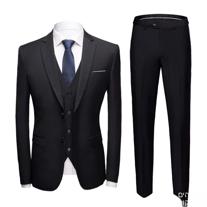 Casual Business Men's Two-Piece Suit Set Slim Fit Korean Style Western Wear Spring Autumn Winter Seasonal Special Wide Edition