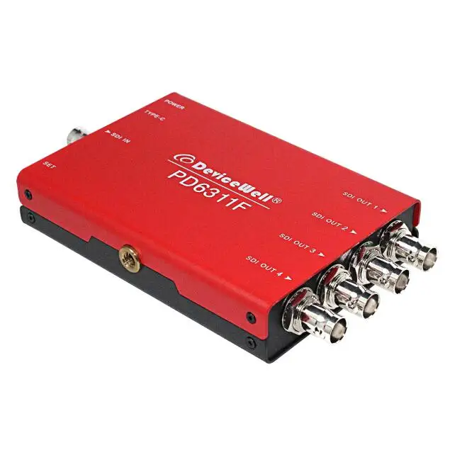 1 Channel SDI Input FRC SDI Splitter & Distributor with 4 Channel SDI Output Metal 1 Year Warranty PD6311F DeviceWellAR