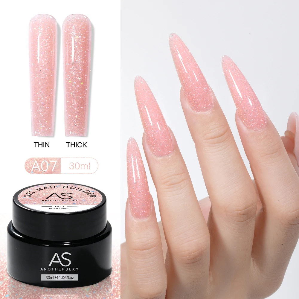 30g Silber Reflektierendes Aufbaugel für Nägel Funkelnder Glitzer Roter Nagelverlängerungslack Semi-Permanenter Gel-Lack