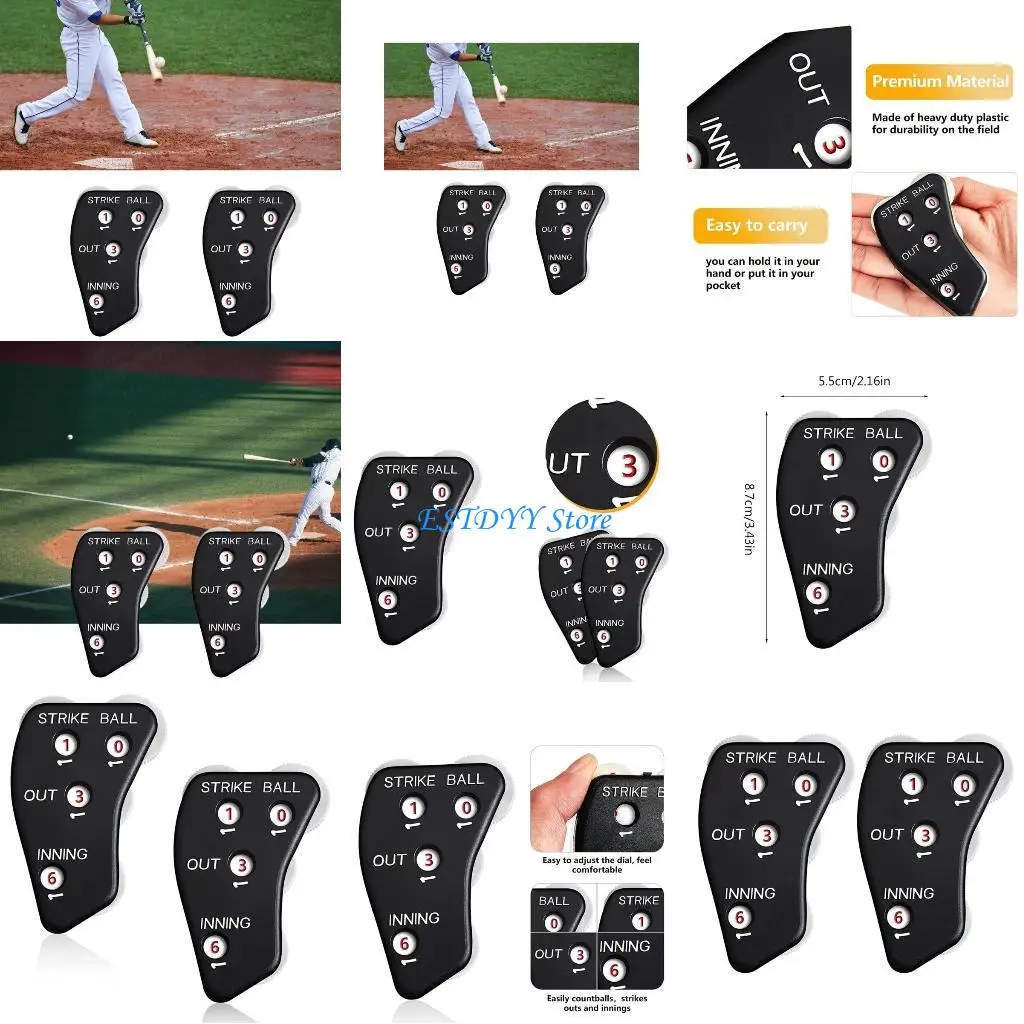 

G6DE 2Pcs Baseball Softball Umpire Umpire Equipment Sets 4 Wheel Umpire Baseball Umpire Counter Clicker