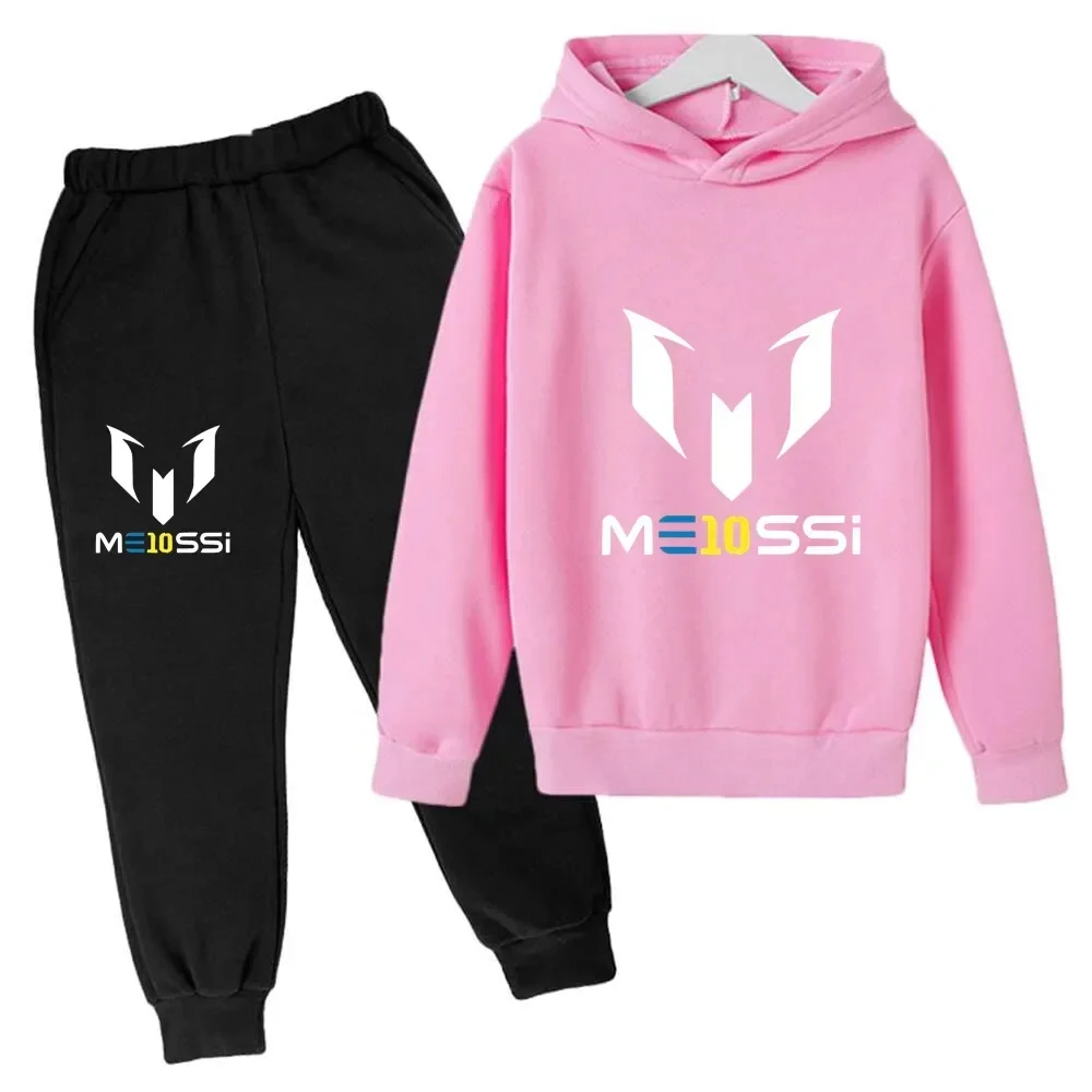 Autumn Winter Kids Messi 2 Pieces Sets for Girls Clothes Boys Simba Hoodies Top+Pants Suit Children's Suit Tracksuit Sportwear