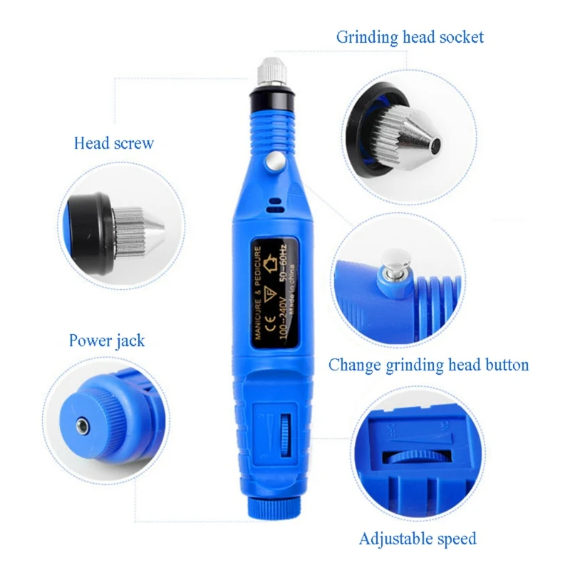 Mesin bor kuku elektrik USB, bor kuku profesional, mesin pemotong kuku elektrik, penghilang seni manikur