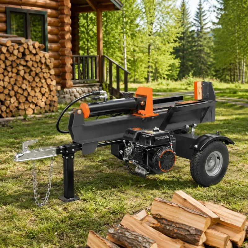 Compact Wood Splitter Electric Hydraulic Firewood Log Cutter Machine for Garden Farm Home Use
