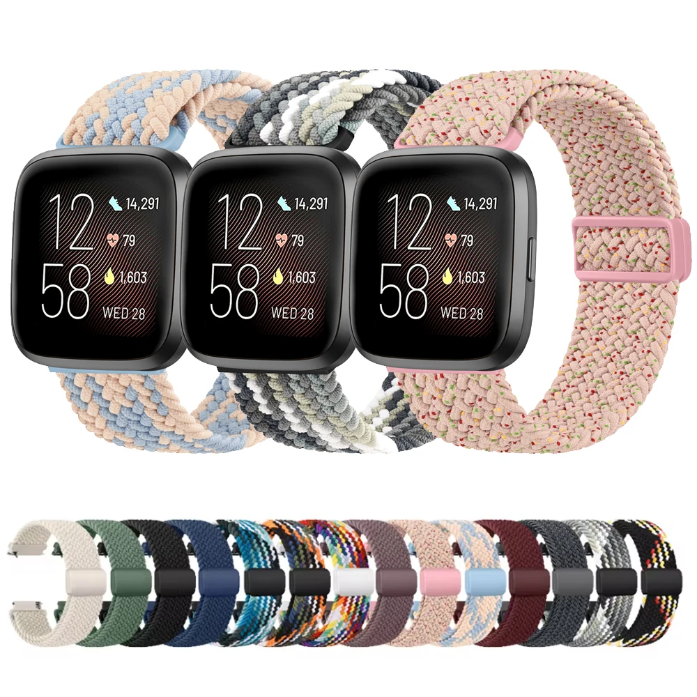 Nylon Braided Magnetic Strap For Fitbit Versa/Versa 2 Band Adjustable Watchband Bracelet for Fitbit Versa SE/Lite Wristband