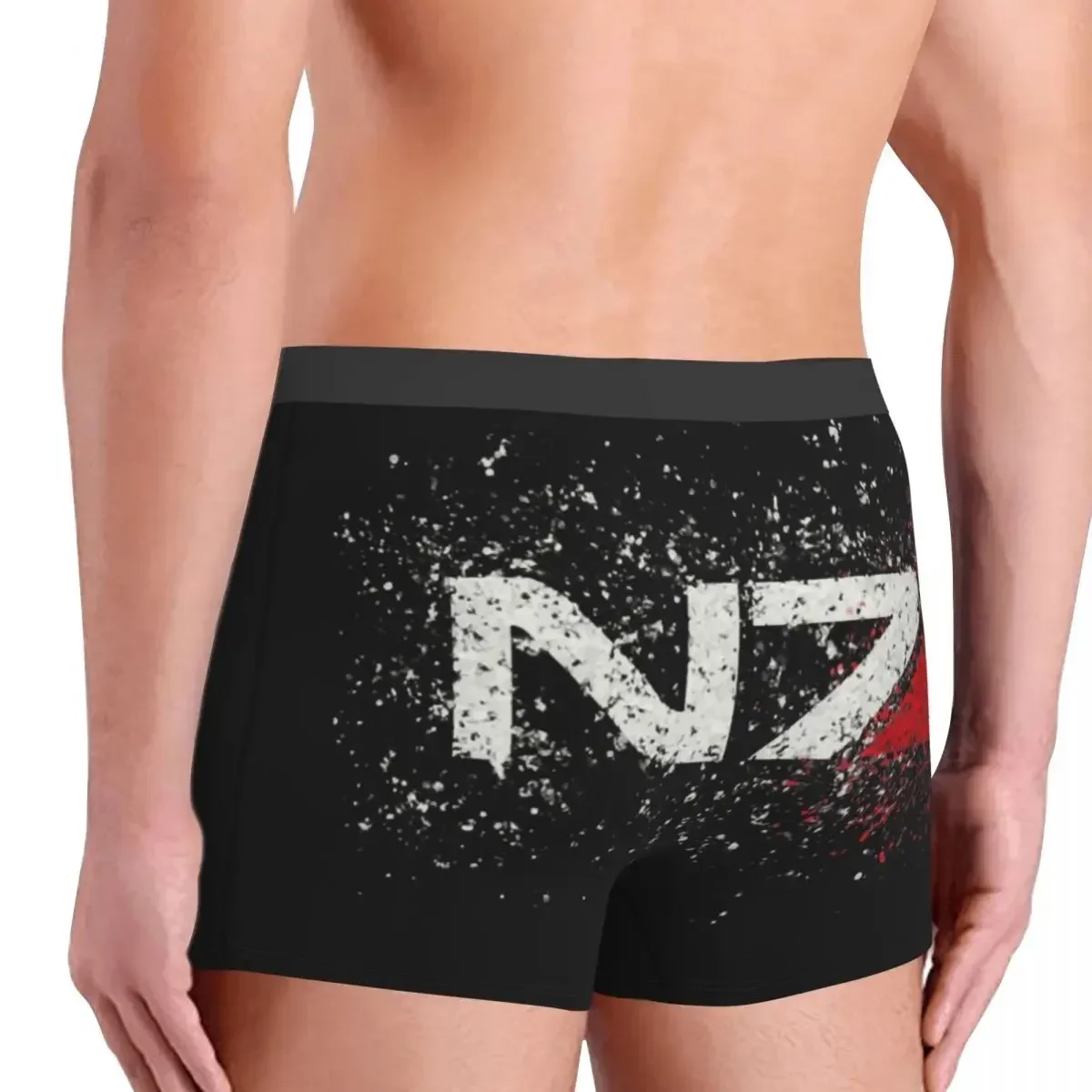 Boxer classique Mass Effprotected N7 Splatter pour homme, impression 3D, sous-vêtement pour amoureux des jeux vidéo, culotte, slip, caleçon doux