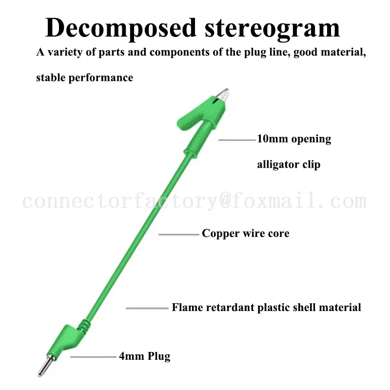 악어 클립 전원 테스트 라인 고전압 전원 클립 멀티미터 플러그, 바나나 플러그, 10mm 오프닝, 0.3m, 0.5m, 1m, 1.5m, 2m, 3m, 4mm