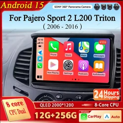 For Mitsubishi Pajero Sport 2 2008 - 2016 L200 Triton 2006 - 2014 Android 15 Android Car Radio Multimedia Video Player stereo BT