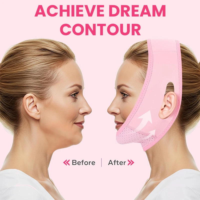 حزام تنحيف الوجه يقلل من شريط رفع الوجه والذقن المزدوجة يقلل على شكل حرف V ملصقات الوجه المضادة للضمادات حزام التدليك أدوات العناية بالجمال #3