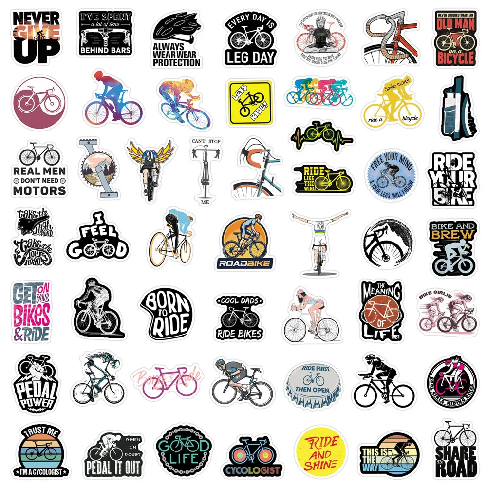 50/100 Pcs Outdoor Cycling Sports Enthusiast Doodle Stickers DIY for File Folder Bicycle Helmet Skate Phone Waterproof Decals